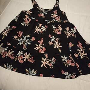 Torrid Black Dress with Pink and Blue Floral Design